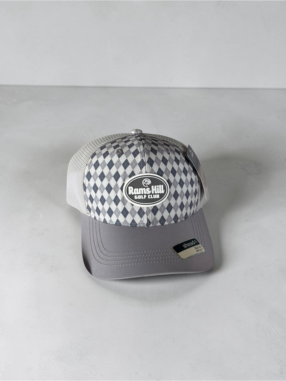 Rams Hill Golf Club Men’s Gray Argyle Trucker Hat